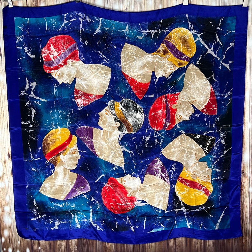 Adrienne Vittadini Vintage 100% Silk Square Scarf